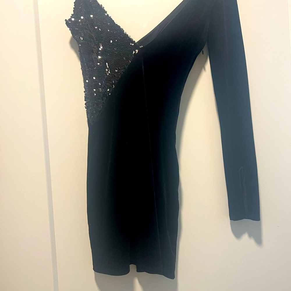 ONE SHOULDER LBD H:ours dress sold by revolve